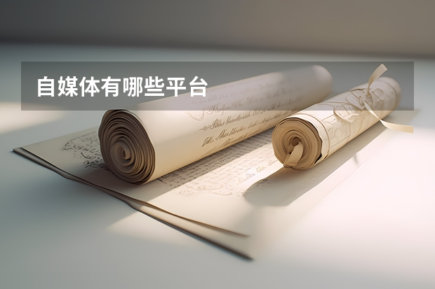 自媒体有哪些平台